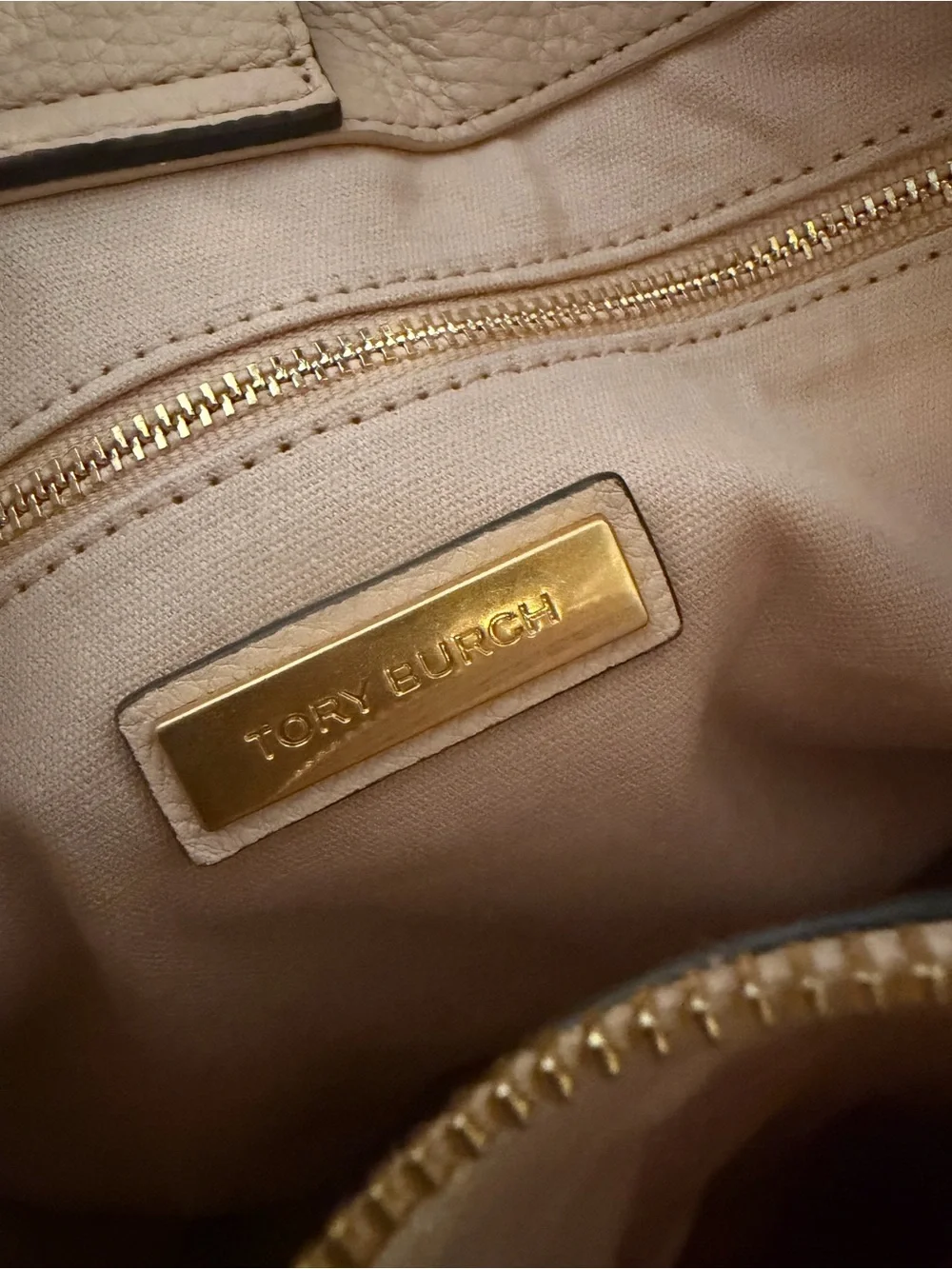 Tory Burch Blush Pink Pebbled Leather Shoulder Tote with Gold Chain Handles